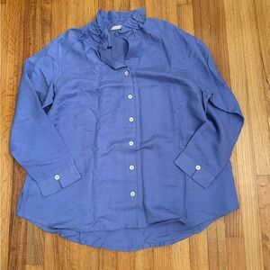 Soft Surroundings Tunic Top Womens 1X linen blended Purple Long Sleeve (k11